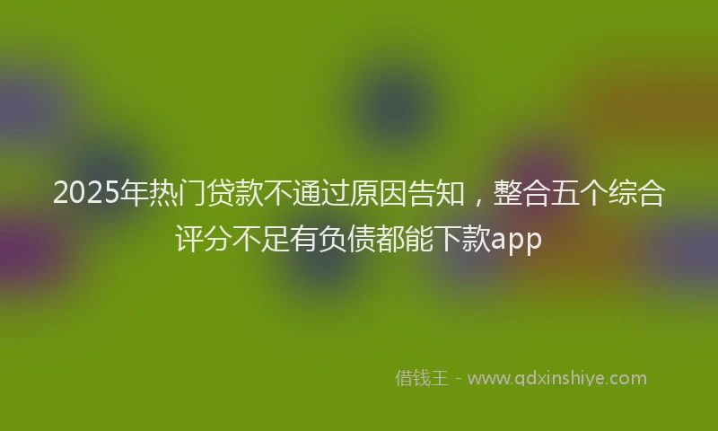 2025年热门贷款不通过原因告知,整合五个综合评分不足有负债都能下款app