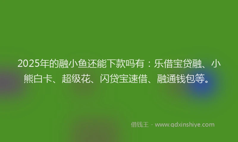 2025年的融小鱼还能下款吗有：乐借宝贷融、小熊白卡、超级花、闪贷宝速借、融通钱包等。