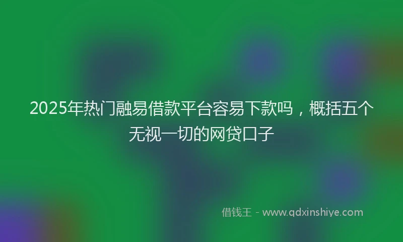 2025年热门融易借款平台容易下款吗，概括五个无视一切的网贷口子