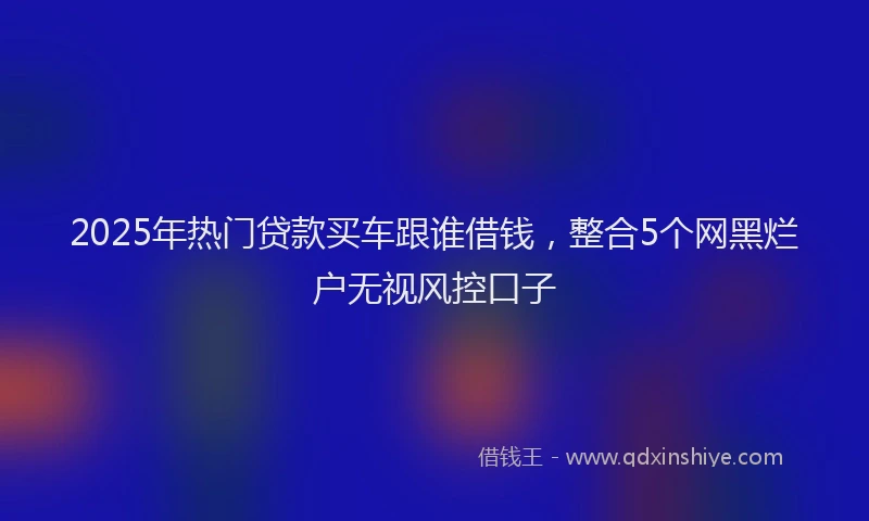 2025年热门贷款买车跟谁借钱，整合5个网黑烂户无视风控口子