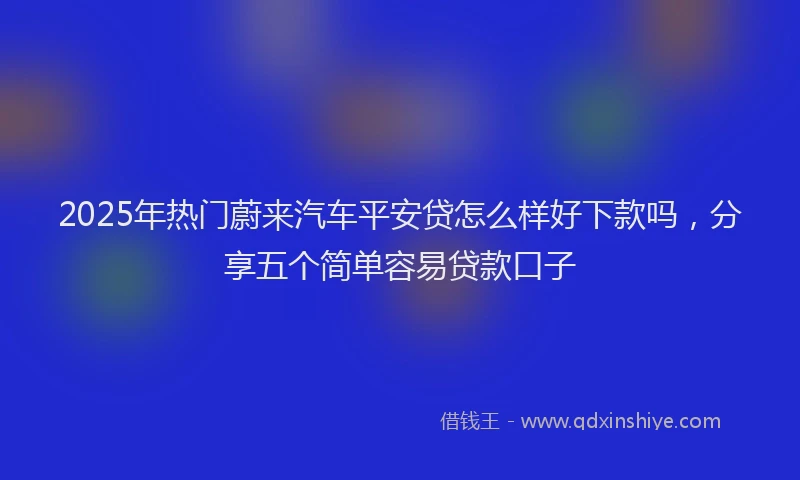 2025年热门蔚来汽车平安贷怎么样好下款吗，分享五个简单容易贷款口子