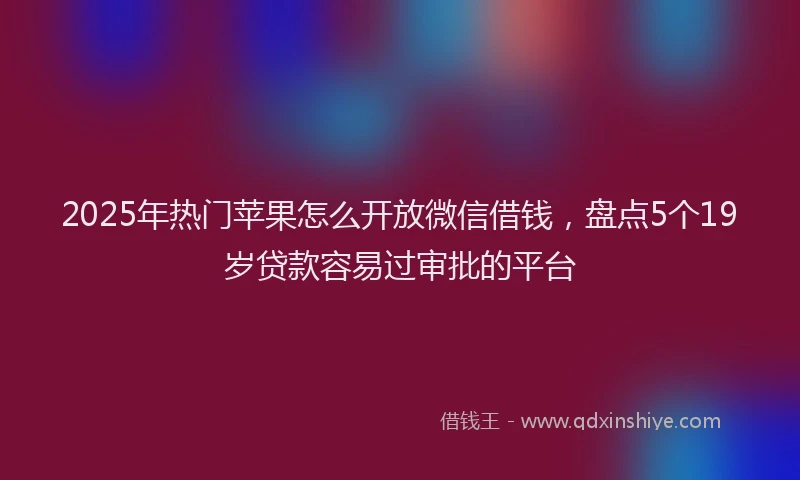 2025年热门苹果怎么开放微信借钱，盘点5个19岁贷款容易过审批的平台