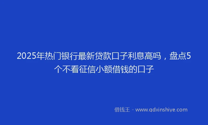 2025年热门银行最新贷款口子利息高吗，盘点5个不看征信小额借钱的口子