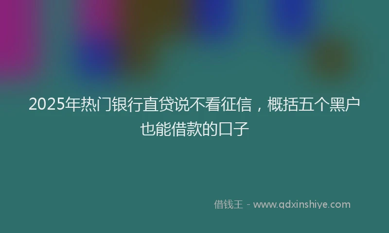 2025年热门银行直贷说不看征信，概括五个黑户也能借款的口子
