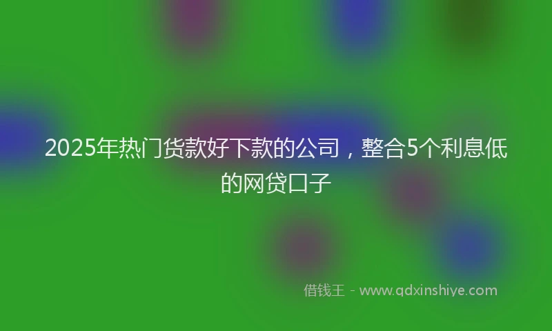 2025年热门货款好下款的公司，整合5个利息低的网贷口子