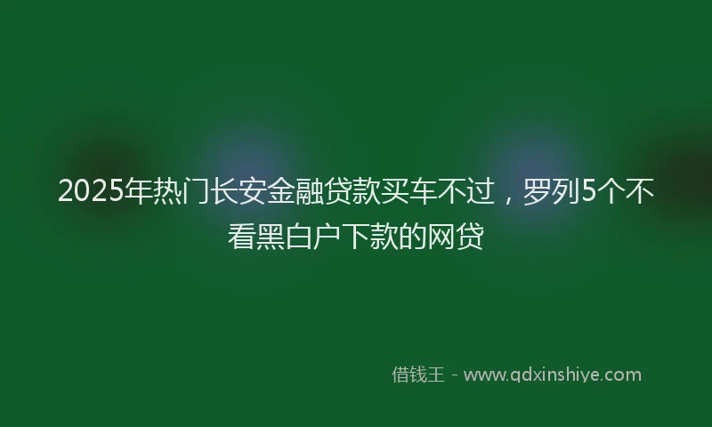 2025年热门长安金融贷款买车不过，罗列5个不看黑白户下款的网贷