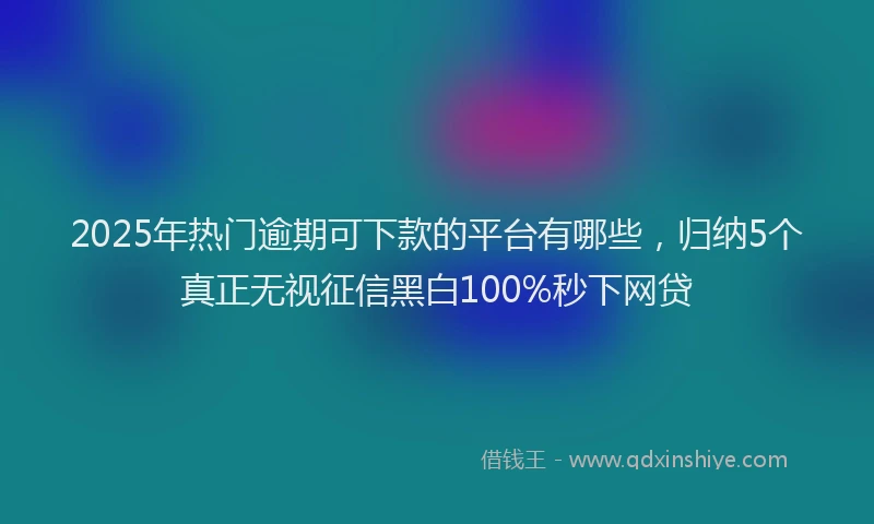 2025年热门逾期可下款的平台有哪些,归纳5个真正无视征信黑白100%秒下网贷