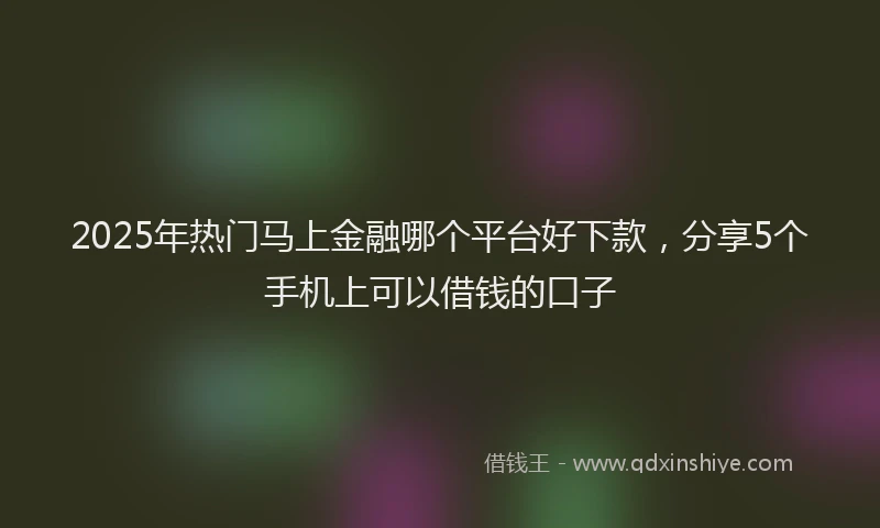 2025年热门马上金融哪个平台好下款,分享5个手机上可以借钱的口子