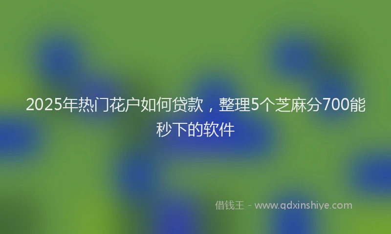 2025年热门花户如何贷款，整理5个芝麻分700能秒下的软件