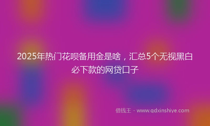 2025年热门花呗备用金是啥，汇总5个无视黑白必下款的网贷口子