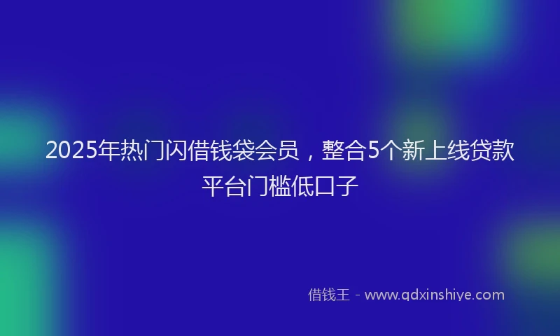 2025年热门闪借钱袋会员,整合5个新上线贷款平台门槛低口子