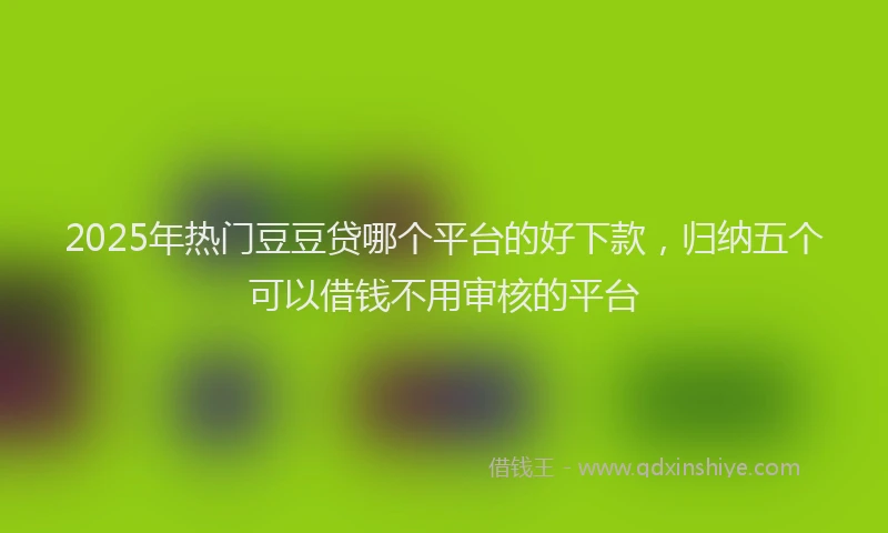 2025年热门豆豆贷哪个平台的好下款，归纳五个可以借钱不用审核的平台