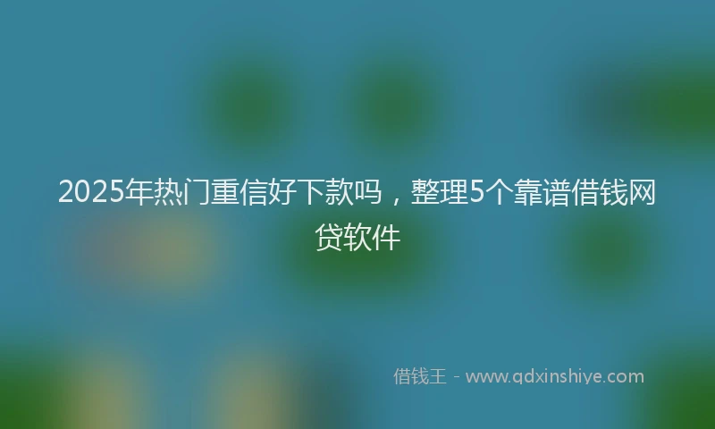 2025年热门重信好下款吗，整理5个靠谱借钱网贷软件