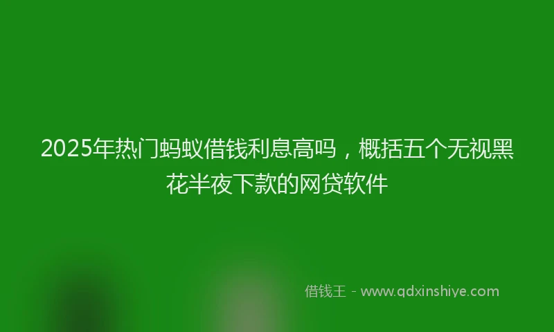 2025年热门蚂蚁借钱利息高吗，概括五个无视黑花半夜下款的网贷软件
