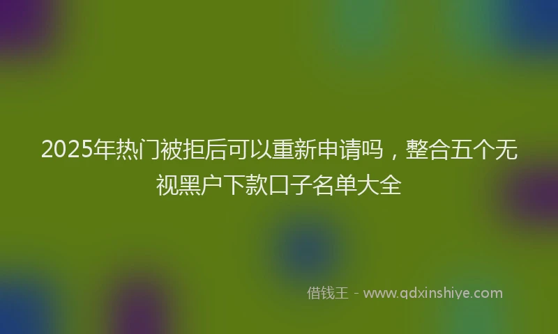 2025年热门被拒后可以重新申请吗,整合五个无视黑户下款口子名单大全
