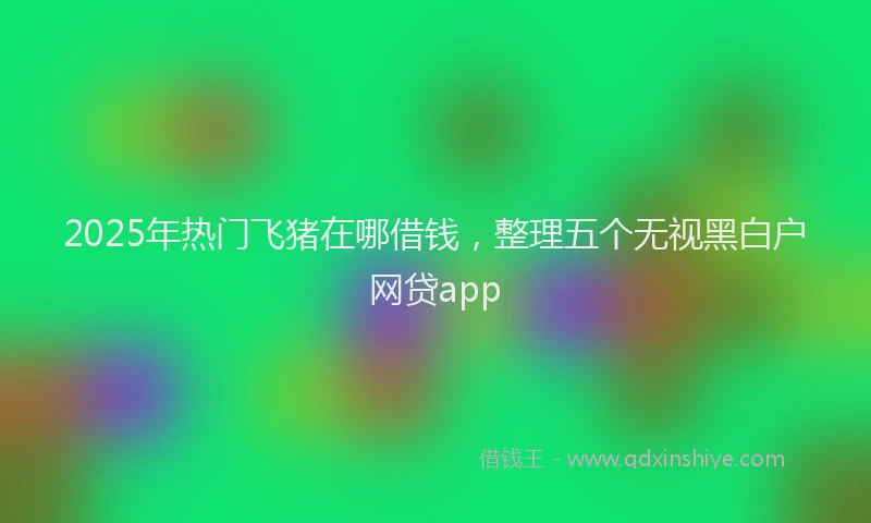 2025年热门飞猪在哪借钱，整理五个无视黑白户网贷app