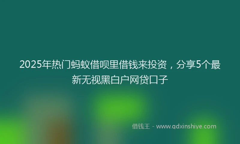 2025年热门蚂蚁借呗里借钱来投资，分享5个最新无视黑白户网贷口子