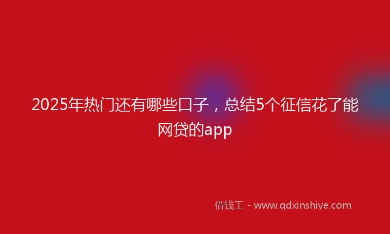2025年热门还有哪些口子,总结5个征信花了能网贷的app