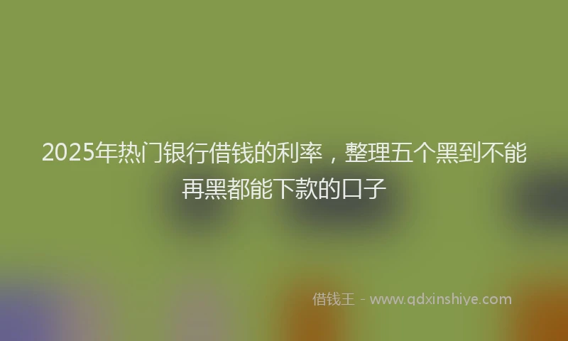 2025年热门银行借钱的利率,整理五个黑到不能再黑都能下款的口子