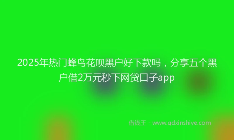 2025年热门蜂鸟花呗黑户好下款吗，分享五个黑户借2万元秒下网贷口子app