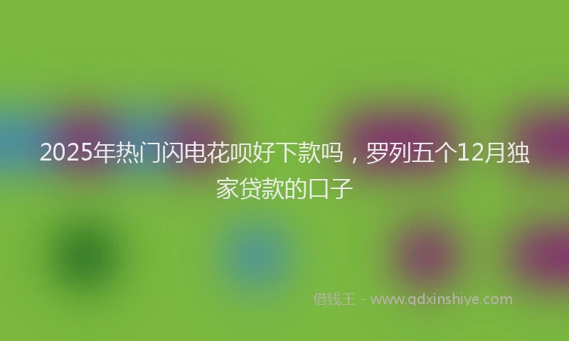 2025年热门闪电花呗好下款吗,罗列五个12月独家贷款的口子