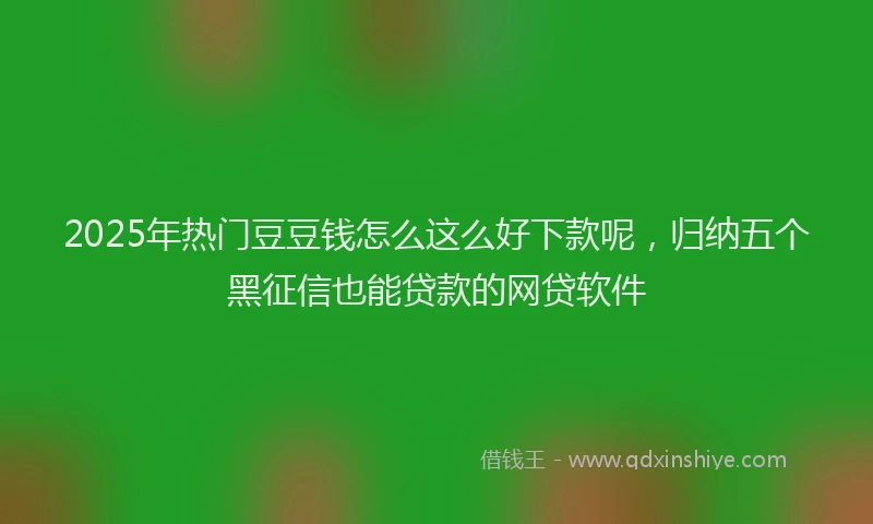 2025年热门豆豆钱怎么这么好下款呢，归纳五个黑征信也能贷款的网贷软件