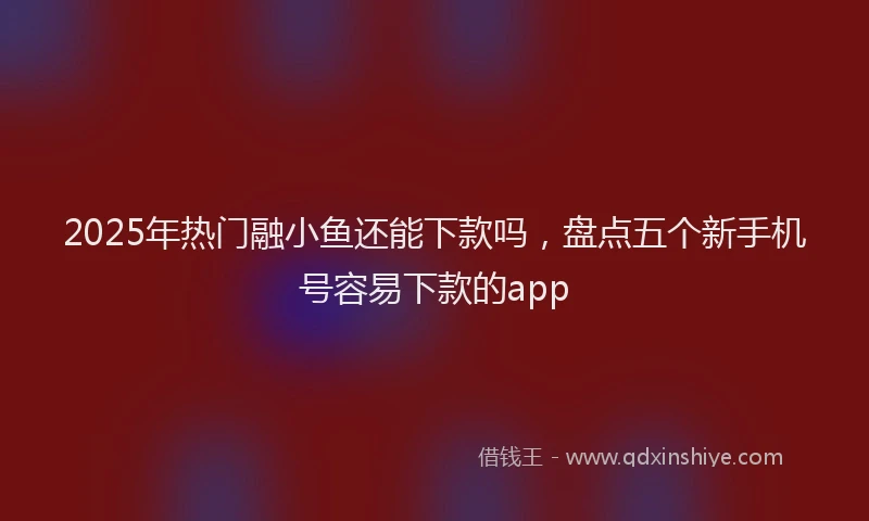 2025年热门融小鱼还能下款吗，盘点五个新手机号容易下款的app