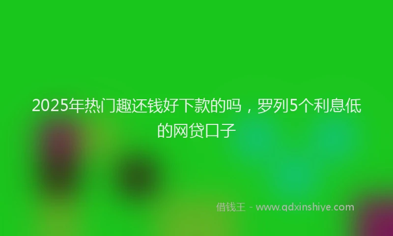 2025年热门趣还钱好下款的吗,罗列5个利息低的网贷口子