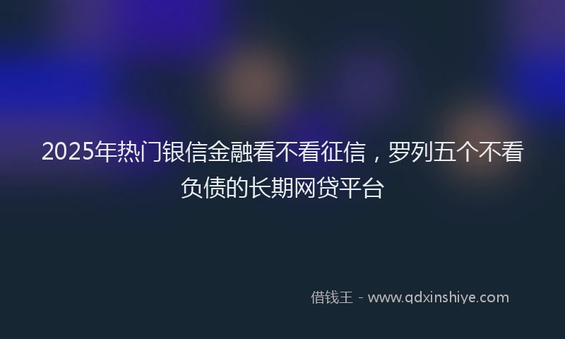 2025年热门银信金融看不看征信,罗列五个不看负债的长期网贷平台