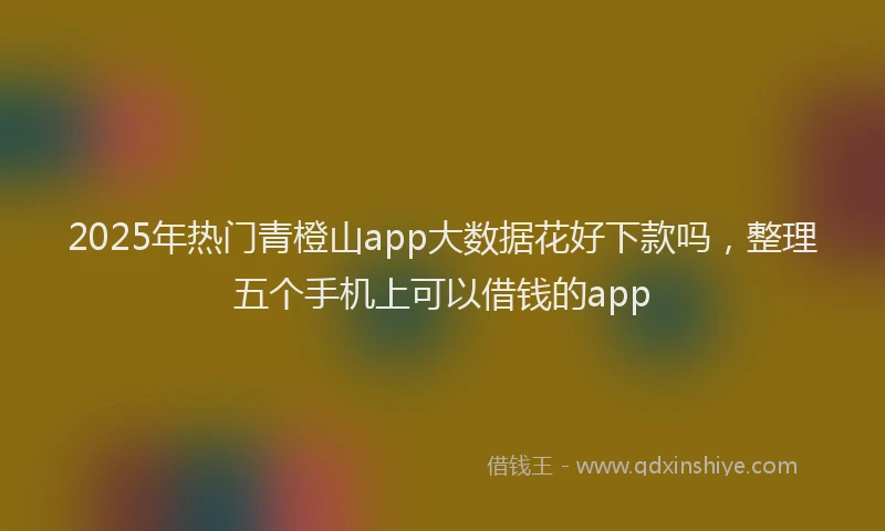 2025年热门青橙山app大数据花好下款吗，整理五个手机上可以借钱的app