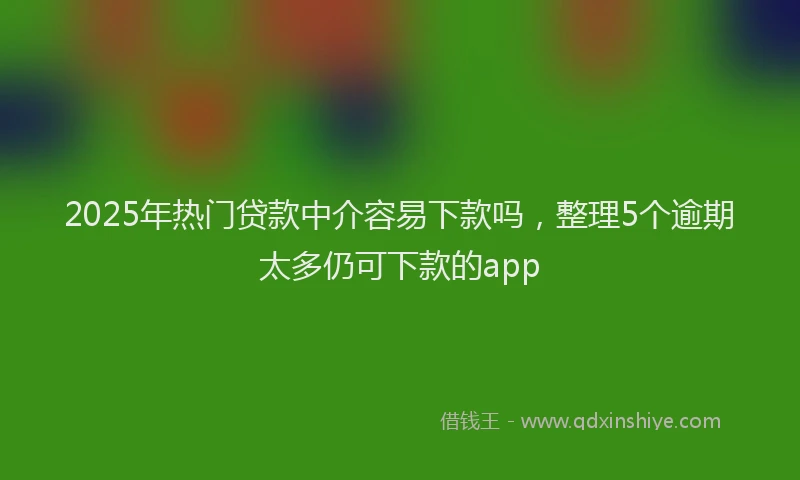 2025年热门贷款中介容易下款吗,整理5个逾期太多仍可下款的app