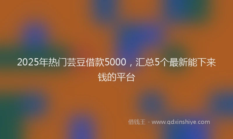 2025年热门芸豆借款5000，汇总5个最新能下来钱的平台