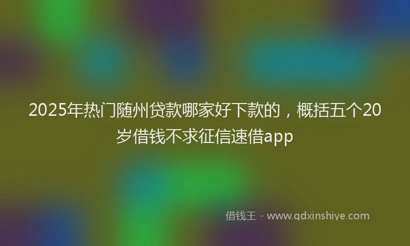 2025年热门随州贷款哪家好下款的，概括五个20岁借钱不求征信速借app