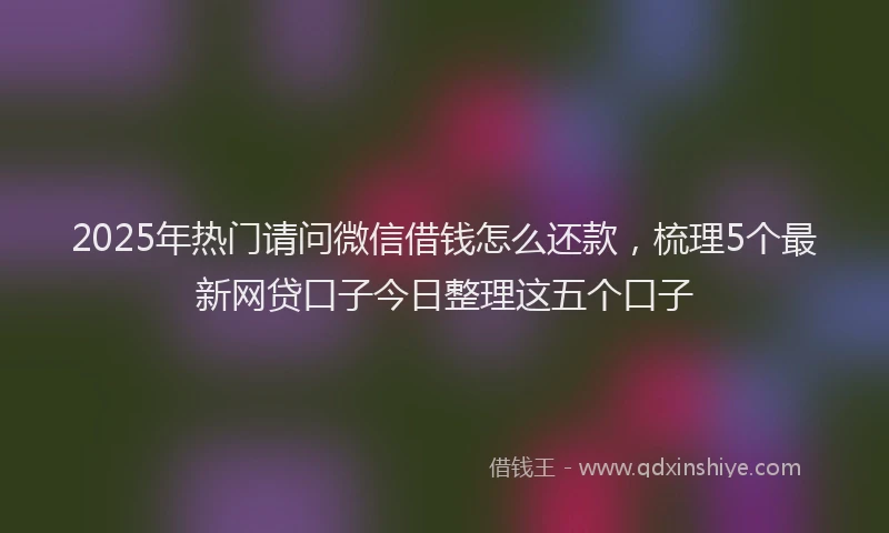 2025年热门请问微信借钱怎么还款，梳理5个最新网贷口子今日整理这五个口子