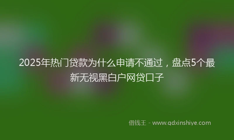 2025年热门贷款为什么申请不通过,盘点5个最新无视黑白户网贷口子