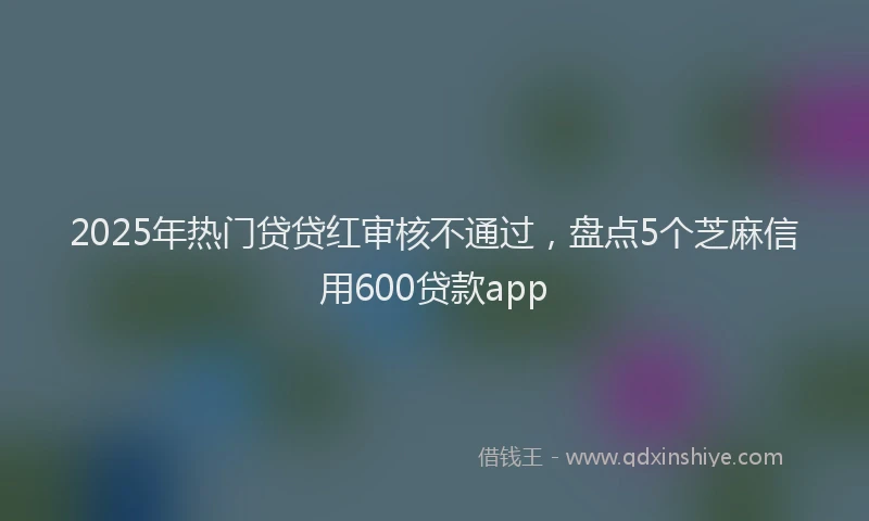 2025年热门贷贷红审核不通过，盘点5个芝麻信用600贷款app