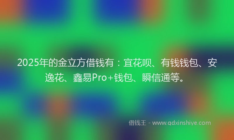 2025年的金立方借钱有：宜花呗、有钱钱包、安逸花、鑫易Pro+钱包、瞬信通等。