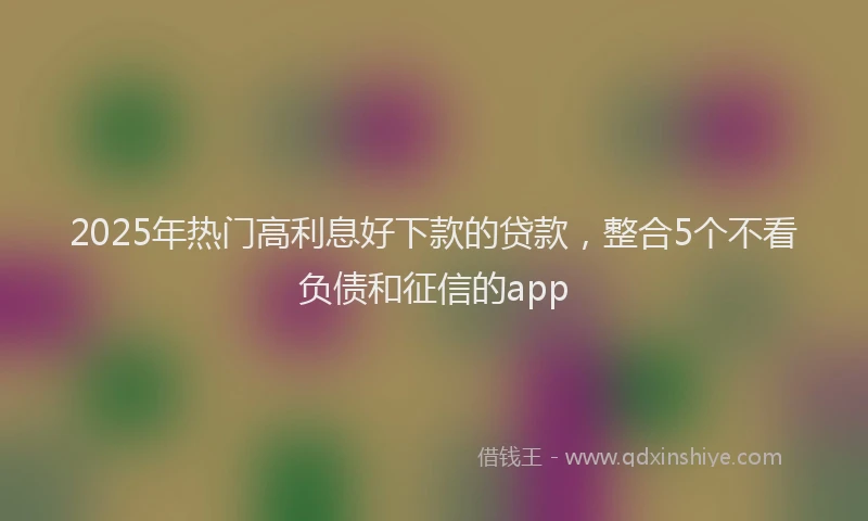 2025年热门高利息好下款的贷款，整合5个不看负债和征信的app