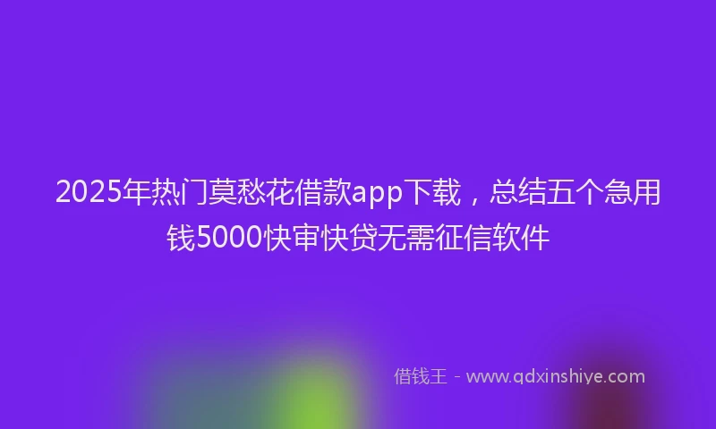 2025年热门莫愁花借款app下载,总结五个急用钱5000快审快贷无需征信软件