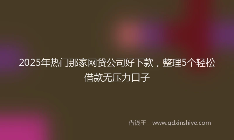 2025年热门那家网贷公司好下款,整理5个轻松借款无压力口子
