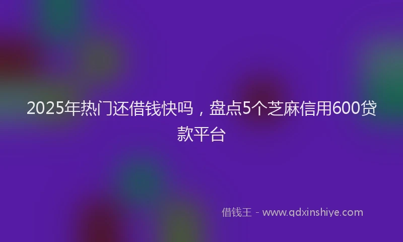 2025年热门还借钱快吗，盘点5个芝麻信用600贷款平台