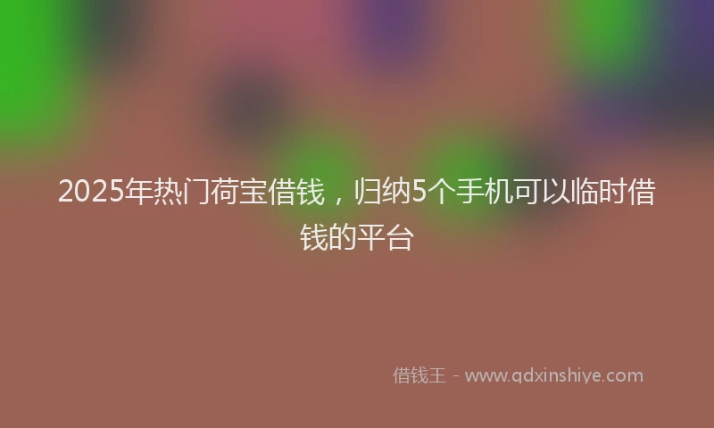 2025年热门荷宝借钱，归纳5个手机可以临时借钱的平台