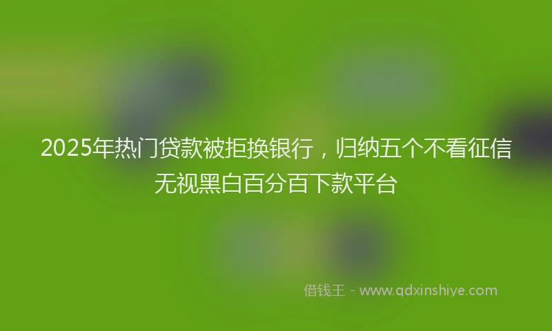 2025年热门贷款被拒换银行,归纳五个不看征信无视黑白百分百下款平台