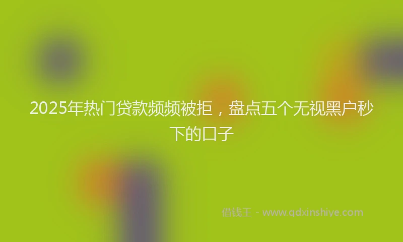 2025年热门贷款频频被拒，盘点五个无视黑户秒下的口子