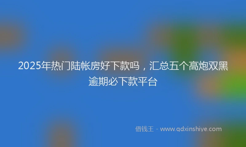 2025年热门陆帐房好下款吗，汇总五个高炮双黑逾期必下款平台
