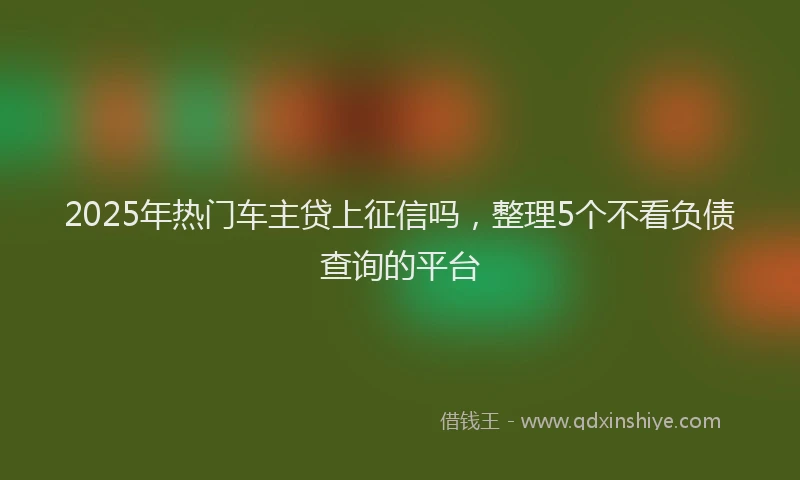 2025年热门车主贷上征信吗，整理5个不看负债查询的平台