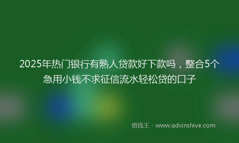 2025年热门银行有熟人贷款好下款吗，整合5个急用小钱不求征信流水轻松贷的口子