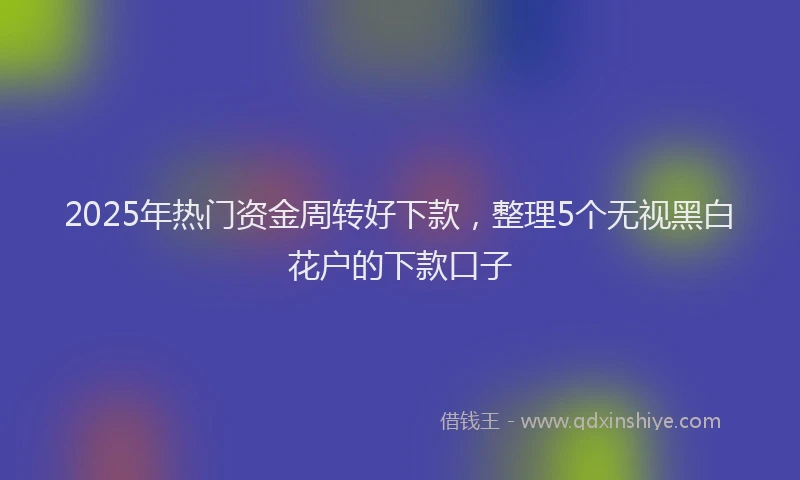 2025年热门资金周转好下款,整理5个无视黑白花户的下款口子