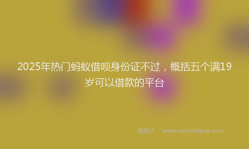 2025年热门蚂蚁借呗身份证不过，概括五个满19岁可以借款的平台