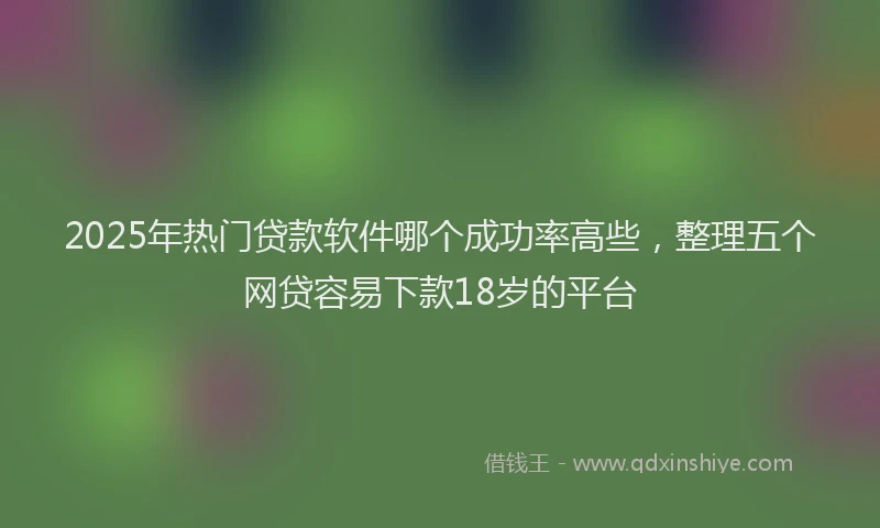 2025年热门贷款软件哪个成功率高些,整理五个网贷容易下款18岁的平台